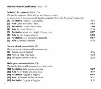 SACD Georg Friedrich Händel: 'Tu Fedel? Tu Costante?' HWV 171a And Other Italian Cantatas