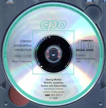 CD Georg Muffat: Nobilis Juventus (Suites & Concertos)