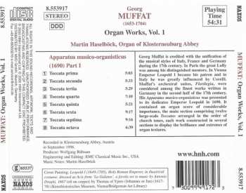 CD Martin Haselböck: Organ Works Volume 1 (Apparatus Musico-Organisticus (1690) Part I)