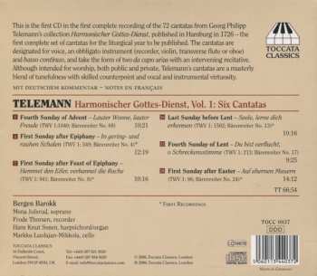 CD Georg Philipp Telemann: Harmonischer Gottes-Dienst, Vol 1: The Cantatas For High Voice, Recorder And Basso Continuo I