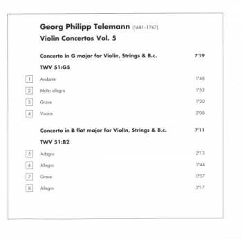 CD Georg Philipp Telemann: Complete Violin Concertos Vol. 5