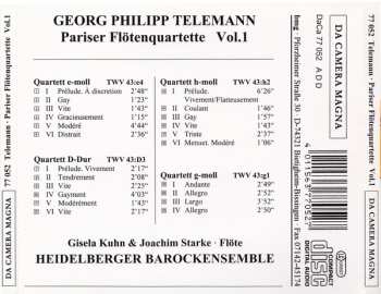 CD Georg Philipp Telemann: Pariser Flötenquartette Vol.1