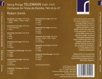 CD Georg Philipp Telemann: Fantasias For Viola de Gamba