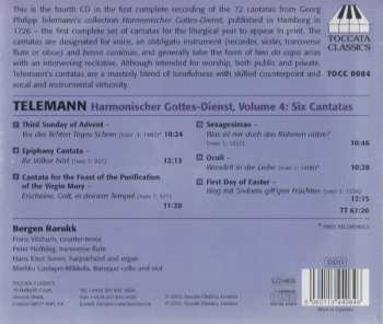 CD Georg Philipp Telemann: Harmonischer Gottes-Dienst, Volume 4: The Cantatas For Middle Voice, Transverse Flute And Basso Continuo I