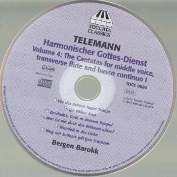 CD Georg Philipp Telemann: Harmonischer Gottes-Dienst, Volume 4: The Cantatas For Middle Voice, Transverse Flute And Basso Continuo I