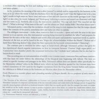 CD Georg Philipp Telemann: Harmonischer Gottes-Dienst, Volume 4: The Cantatas For Middle Voice, Transverse Flute And Basso Continuo I