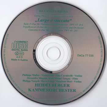 CD Georg Philipp Telemann: "Largo E Staccato" Concertante Werke