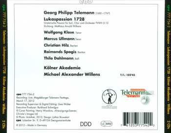 2CD Georg Philipp Telemann: Lukas Passion 1728