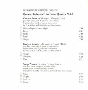 CD Georg Philipp Telemann: Quatuors Parisiens