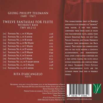 CD Georg Philipp Telemann: 12 Fantasias For Flute Without Bass TWV 40:2-13