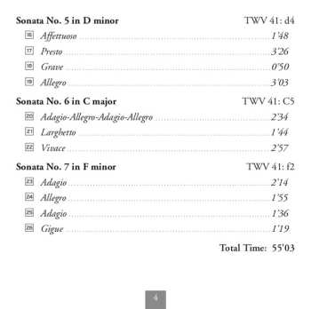 CD Georg Philipp Telemann: The Seven Sonatas For Recorder & Continuo