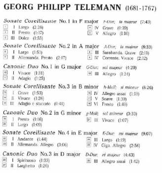 CD Georg Philipp Telemann: Sonates Corellisantes / Canonic Duos