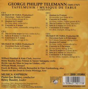 4CD/Doos Georg Philipp Telemann: Tafelmusik • Musique De Table (Complete)