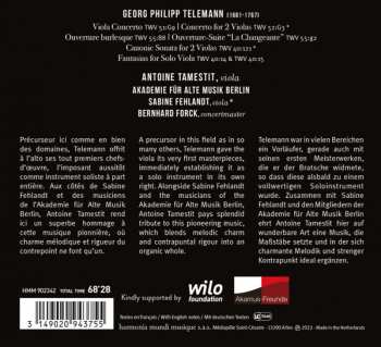 CD Georg Philipp Telemann: Viola Concertos: Overtures - Fantasias