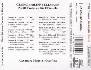 CD Georg Philipp Telemann: Zwölf Fantasien für Flöte solo