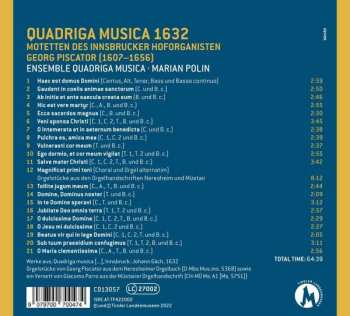 CD Georg Piscator: Quadriga Musica 1632