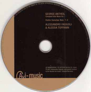 CD George Antheil: Violin Sonatas (Complete Violin Music Vol. 1)
