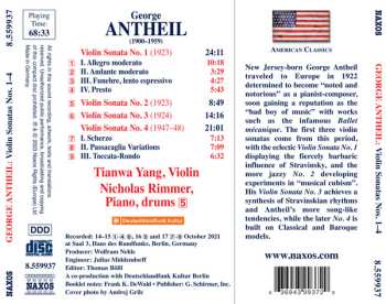 CD Tianwa Yang: Violin Sonatas Nos. 1-4