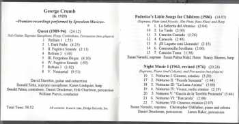 CD George Crumb: Quest; Federico's Little Songs For Children; Night Music I