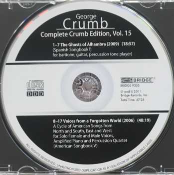 CD George Crumb: The Ghosts Of Alhambra / Voices From A Forgotten World