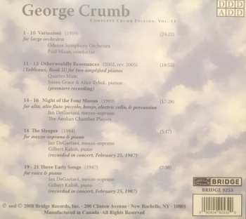 CD George Crumb: Variazioni / Otherwordly Resonances / Night Of The Four Moons / The Sleeper / Three Early Songs
