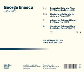 CD George Enescu: Complete Works for Cello & Piano  