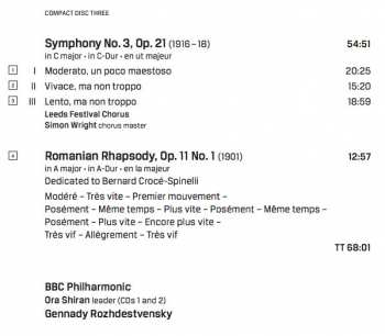 3CD Gennadi Rozhdestvensky: The Three Symphonies