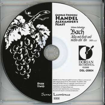 2CD Johann Sebastian Bach: Alexander's Feast / Alles Mit Gott Und Nichts Ohn' Ihn