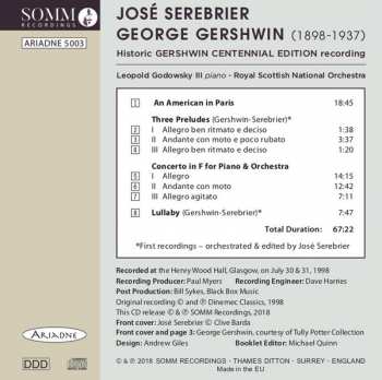 CD George Gershwin: An American In Paris, Piano Concerto In F, 3 Preludes, Lullaby