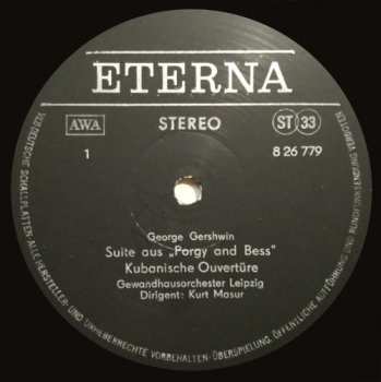 LP George Gershwin: Porgy And Bess Suite / Kubanische Ouvertüre / Ein Amerikaner In Paris