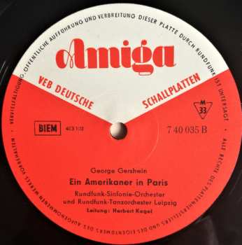 LP George Gershwin: Rhapsodie In Blue / Ein Amerikaner In Paris