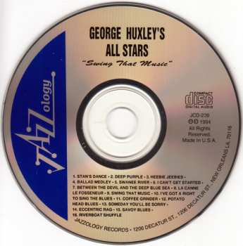 CD George Huxley's All Star Jazz Band: Swing That Music