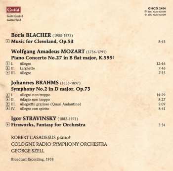 CD George Szell: Blacher • Mozart • Brahms • Stravinsky