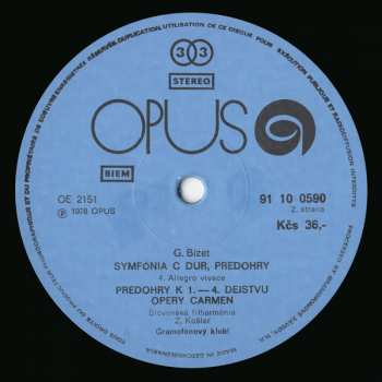 LP Georges Bizet: Symfónia C Dur / Predohry Z Opery Carmen