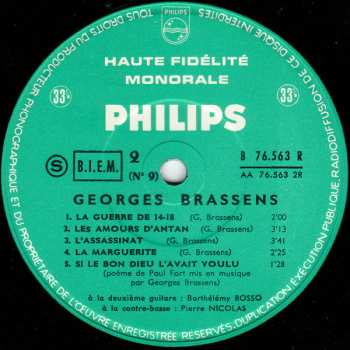 LP Georges Brassens: N° 9