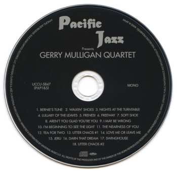 CD Gerry Mulligan Quartet: Gerry Mulligan Quartet