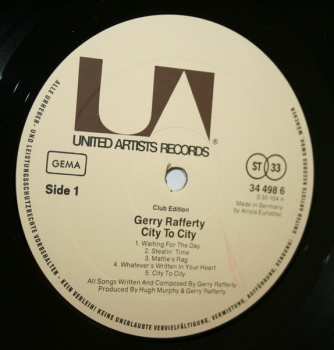 LP Gerry Rafferty: City To City