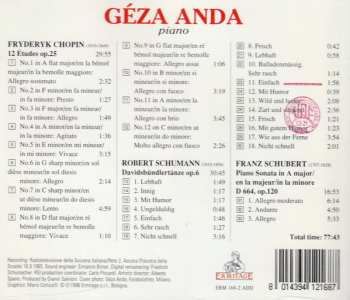 CD Robert Schumann: 12 Études Op. 25 / Davidsbündlertänze Op. 6 / Piano Sonata D 664