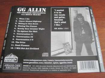 CD GG Allin: The Troubled Troubadour plus Bonus Tracks