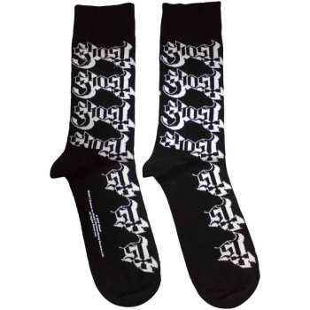 Merch Ghost: Enkelsokken Logo Ghost Pattern