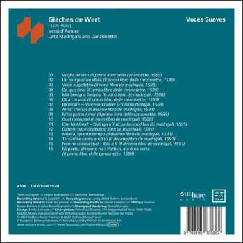 CD Giaches De Wert: Versi D'Amore - Late Madrigals  And Canzonette