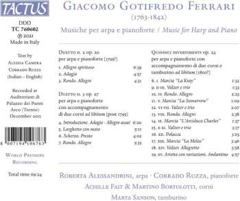 CD Giacomo Gotifredo Ferrari: Musiche Per Arpa E Pianoforte