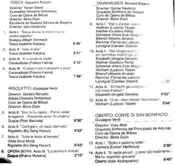 2CD Giacomo Puccini: Abao Olbe 06/07: 55 Temporada De Opera De La Abao = 55 Olberen Opera Denboraldia: Tosca / Rigoletto / Tannhäuser / Oberto, Conte Di San Bonifacio / I Capuleti E I Montecchi / Dialogues Des Carmélites / Die Zauberflöte