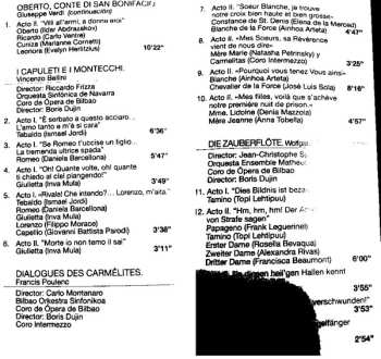 2CD Giacomo Puccini: Abao Olbe 06/07: 55 Temporada De Opera De La Abao = 55 Olberen Opera Denboraldia: Tosca / Rigoletto / Tannhäuser / Oberto, Conte Di San Bonifacio / I Capuleti E I Montecchi / Dialogues Des Carmélites / Die Zauberflöte