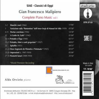 CD Gian Francesco Malipiero: Complete Piano Music - vol. 1