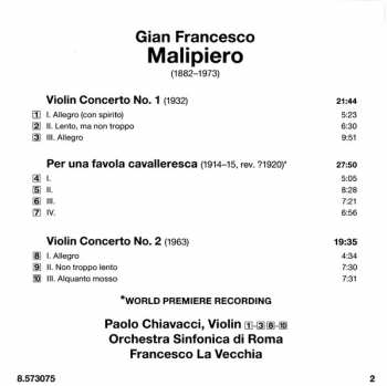 CD Francesco La Vecchia: Violin Concertos Nos. 1 And 2