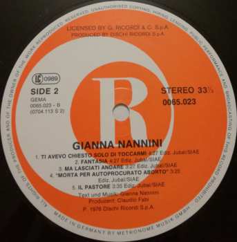 LP Gianna Nannini: Gianna Nannini