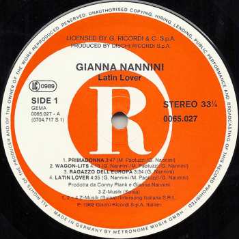 LP Gianna Nannini: Latin Lover