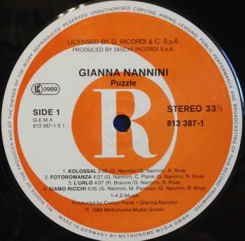 LP Gianna Nannini: Puzzle