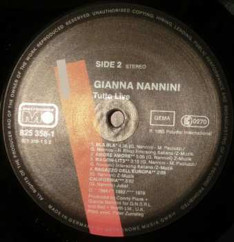 2LP Gianna Nannini: Tutto Live